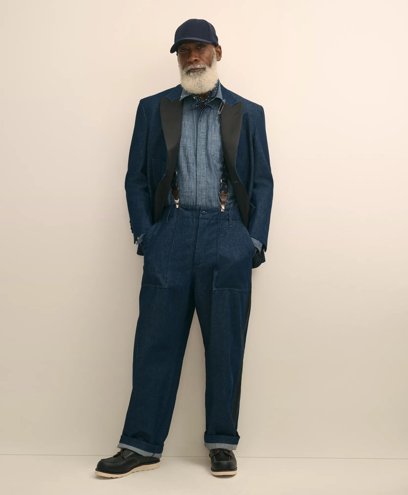 Brooks Brothers X Engineered Garments Cotton Chambray Round Pinhole Collar Oversized Dress Shirt