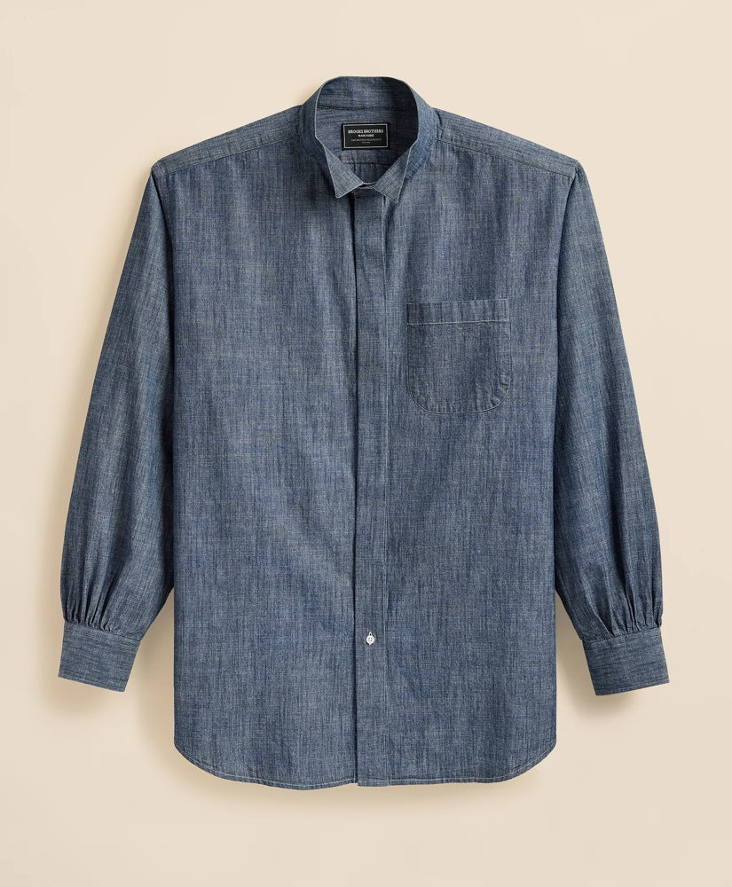 Brooks Brothers X Engineered Garments Cotton Chambray Wing Collar Oversized Dress Shirt