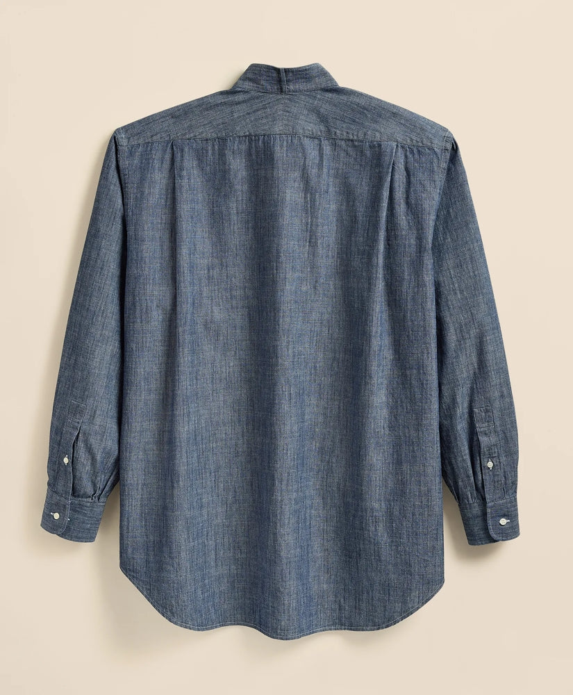 Brooks Brothers X Engineered Garments Cotton Chambray Wing Collar Oversized Dress Shirt