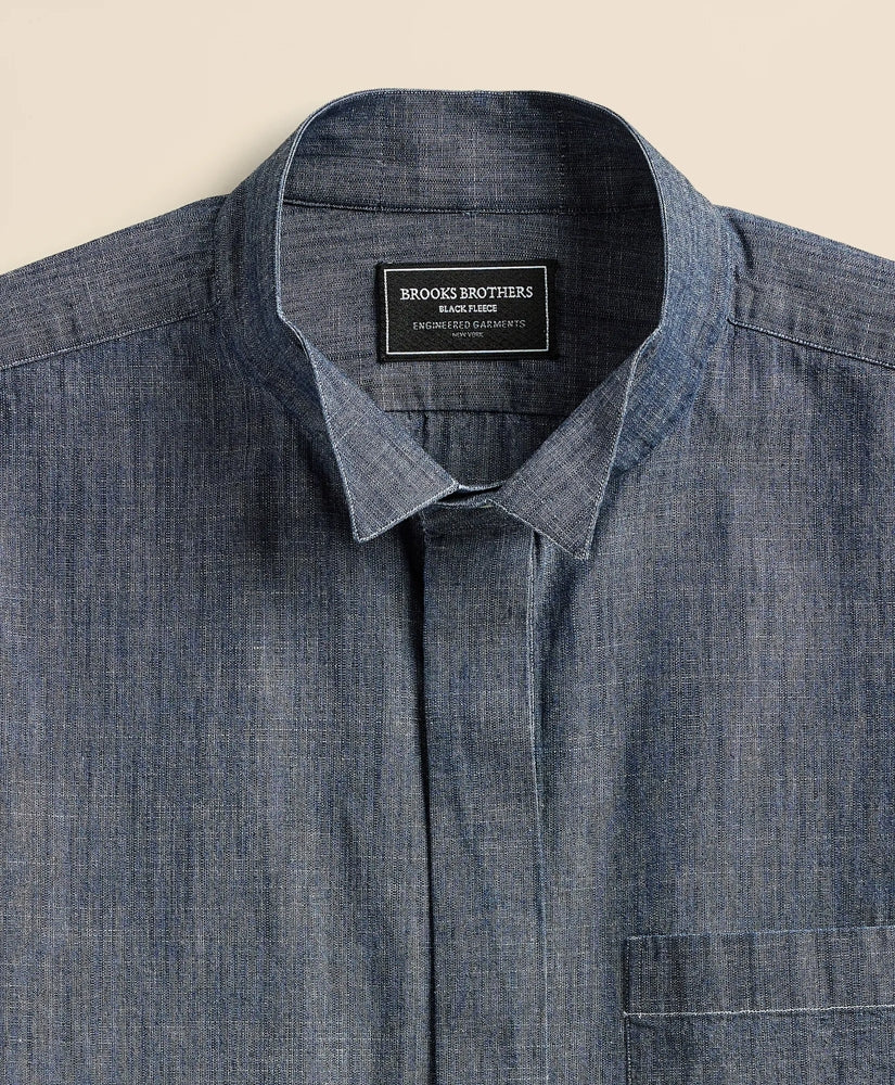 Brooks Brothers X Engineered Garments Cotton Chambray Wing Collar Oversized Dress Shirt
