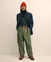 Brooks Brothers X Engineered Garments Cotton Flannel Wing Collar Oversized, Tartan Dress Shirt