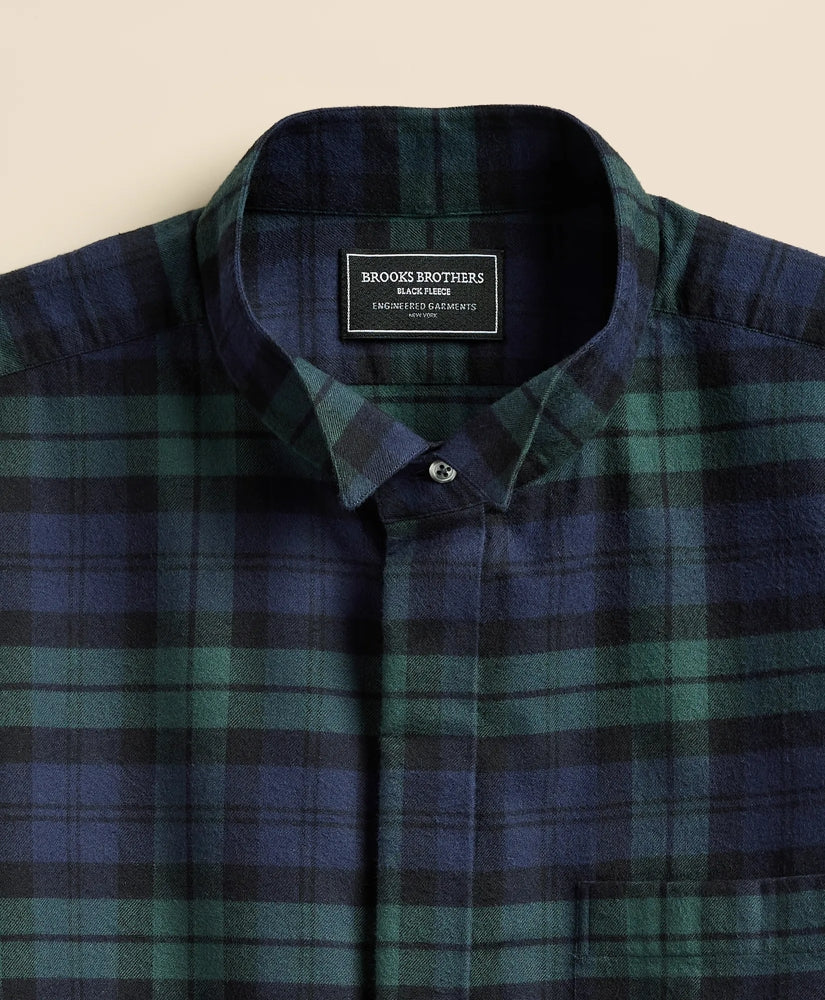 Brooks Brothers X Engineered Garments Cotton Flannel Wing Collar Oversized, Tartan Dress Shirt