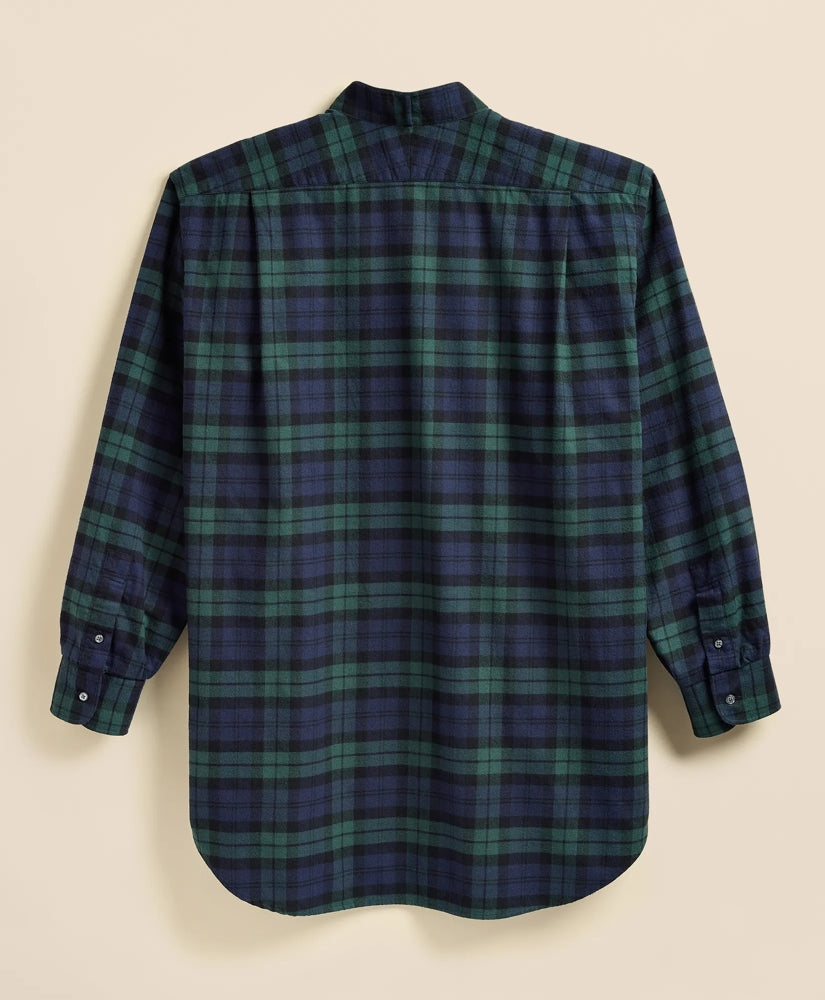 Brooks Brothers X Engineered Garments Cotton Flannel Wing Collar Oversized, Tartan Dress Shirt