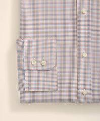 Brooks Brothers X Thomas Mason® Cotton English Collar, Checked Dress Shirt