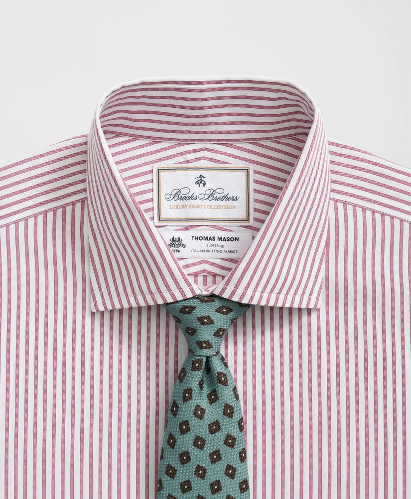 Brooks Brothers X Thomas Mason® Cotton English Collar, Striped Dress Shirt