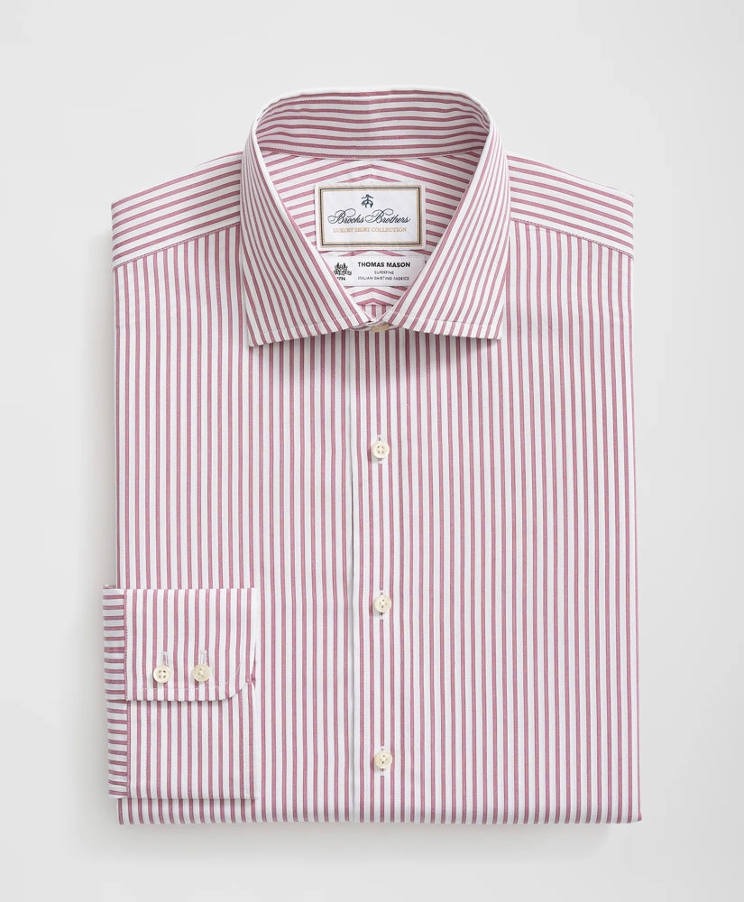Brooks Brothers X Thomas Mason® Cotton English Collar, Striped Dress Shirt