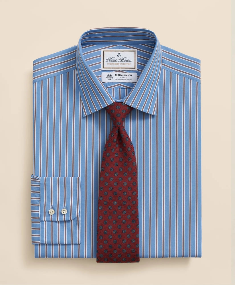 Brooks Brothers X Thomas Mason® Cotton English Collar, Stripe Dress Shirt