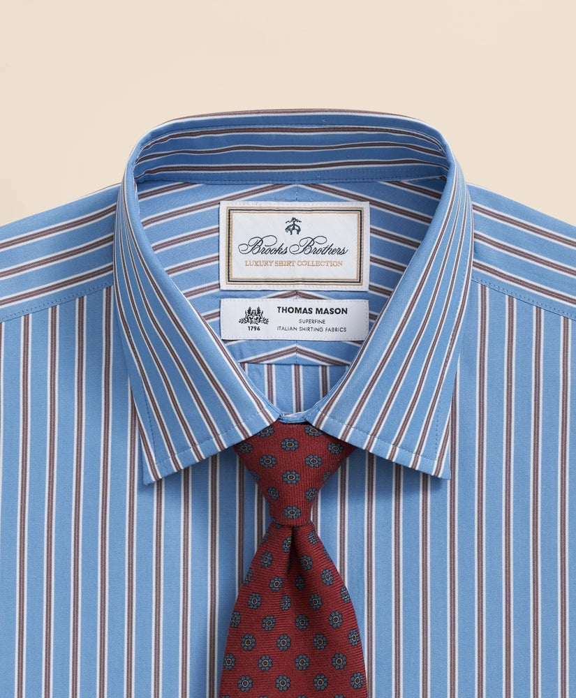 Brooks Brothers X Thomas Mason® Cotton English Collar, Stripe Dress Shirt