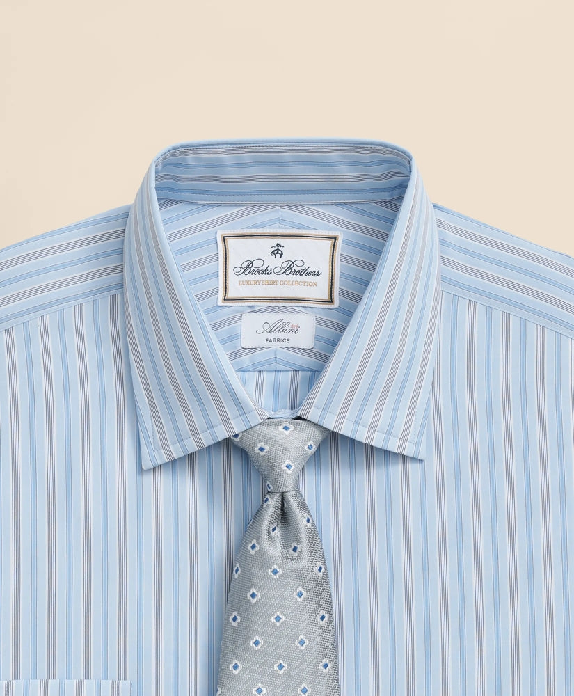 Brooks Brothers x Thomas Mason® Cotton Poplin Ainsley Collar, Multi Stripe Dress Shirt