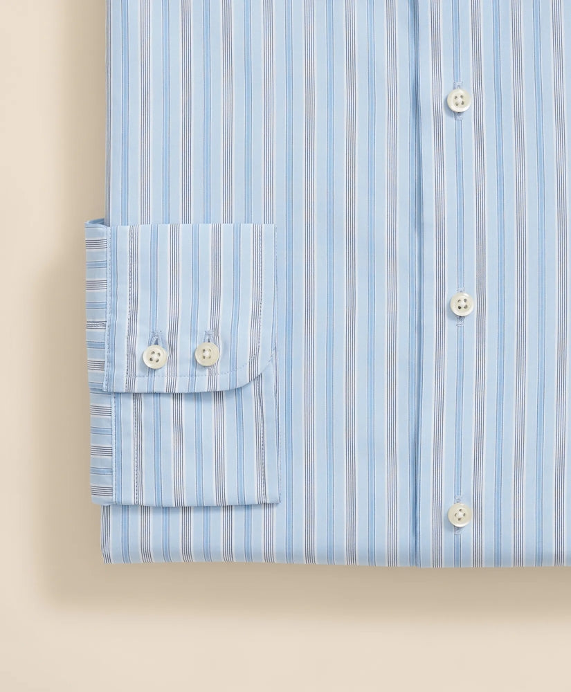 Brooks Brothers x Thomas Mason® Cotton Poplin Ainsley Collar, Multi Stripe Dress Shirt