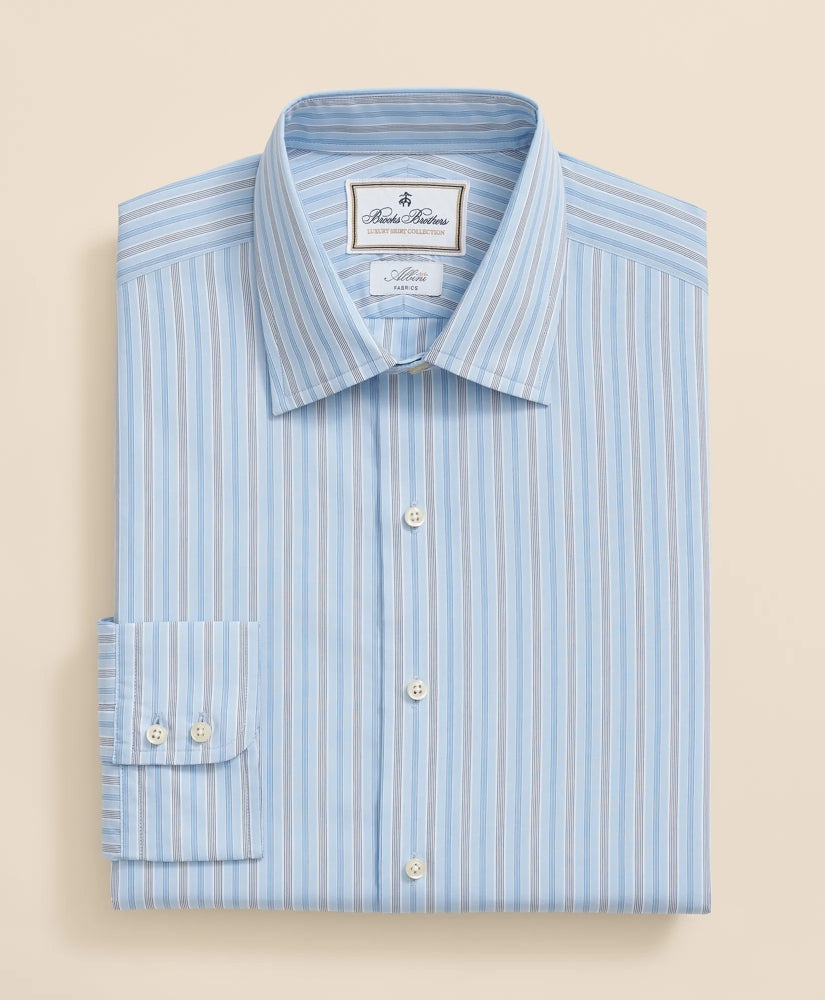 Brooks Brothers x Thomas Mason® Cotton Poplin Ainsley Collar, Multi Stripe Dress Shirt