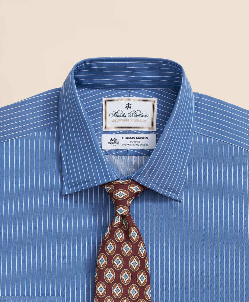 Brooks Brothers x Thomas Mason® Cotton Poplin Ainsley Collar, Striped Dress Shirt