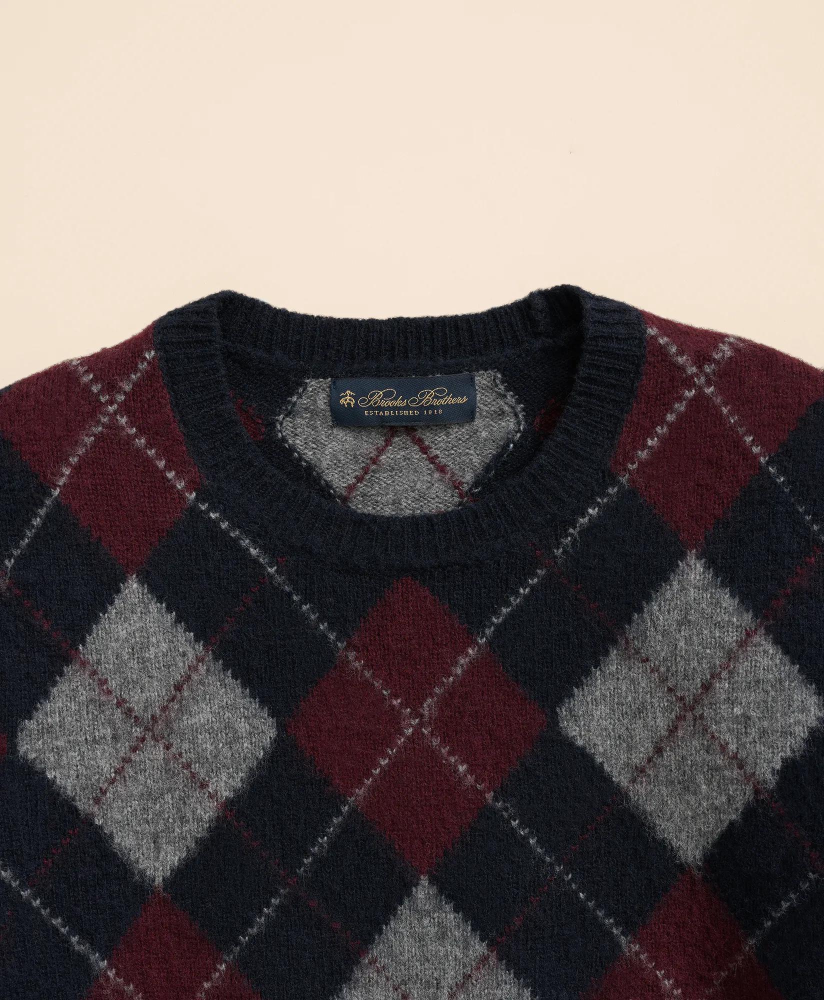 Brushed Wool Argyle Sweater