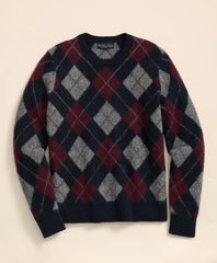 Brushed Wool Argyle Sweater