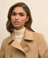 Brushed Wool Peacoat with Throat Latch