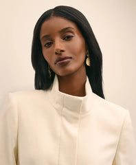 Brushed Wool Coat with Throat Latch