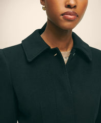 Brushed Wool Twill Wrap Coat