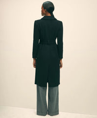 Brushed Wool Twill Wrap Coat