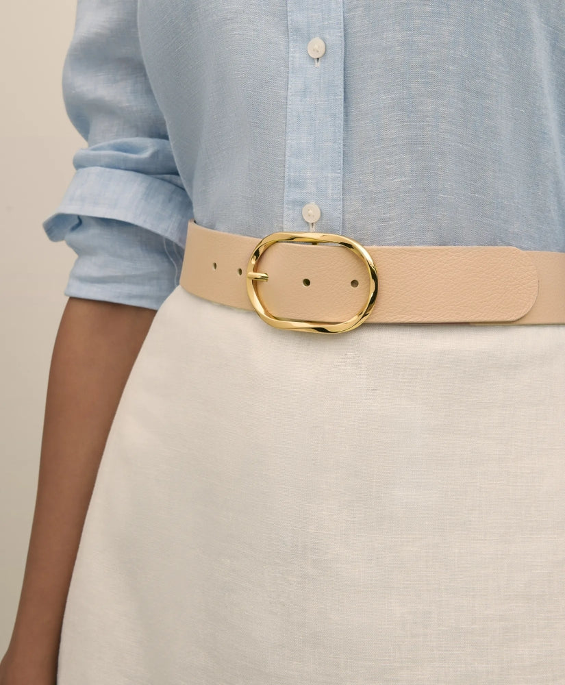 B-Low the Belt Gold-Tone & Leather Twisted Buckle Belt