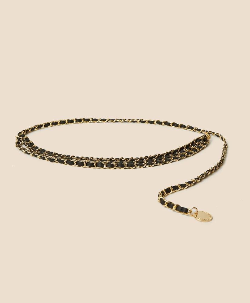 B-Low the Belt Mini-Chain Leather Belt