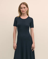 Cable-Knit Fit-and-Flare Sweater Dress