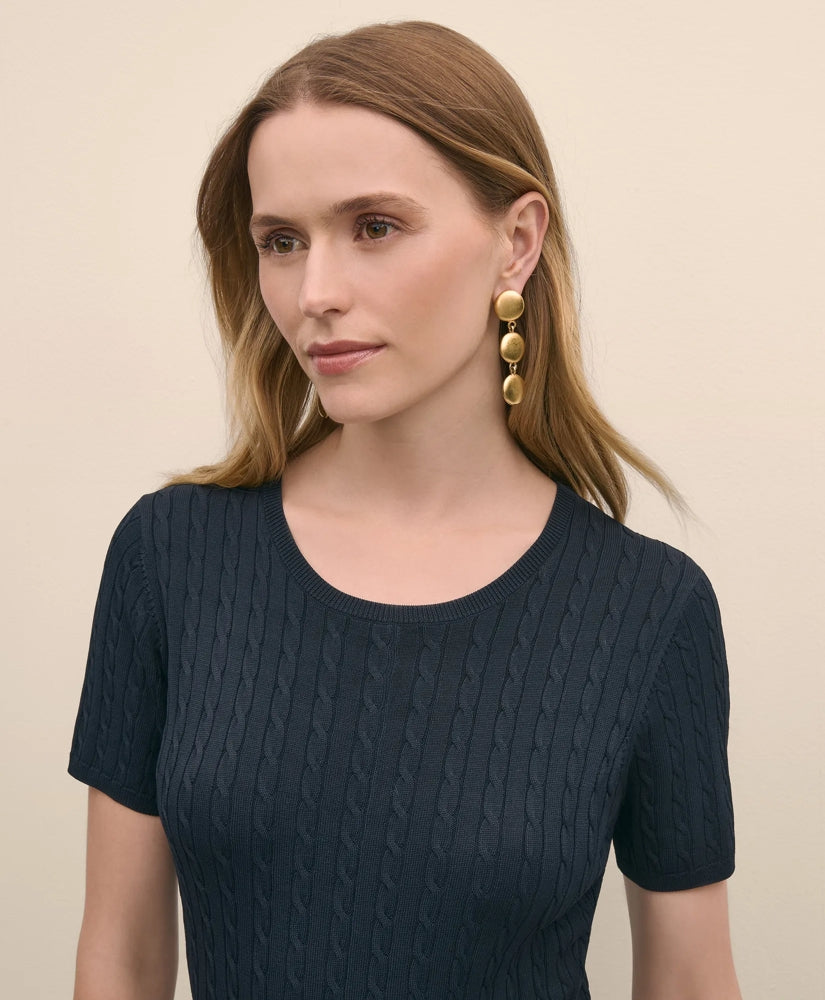 Cable-Knit Fit-and-Flare Sweater Dress