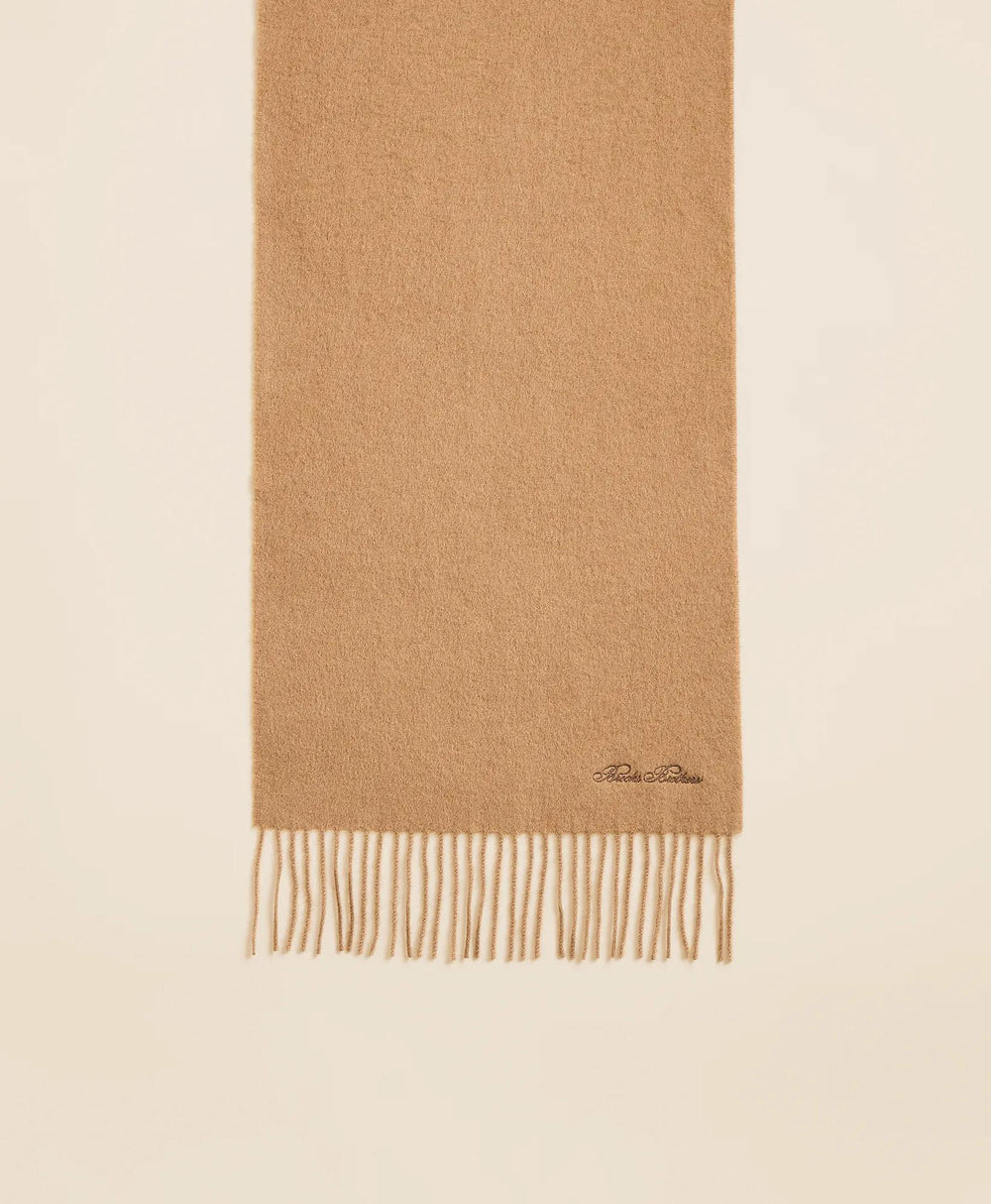 Camel Hair Fringed Scarf