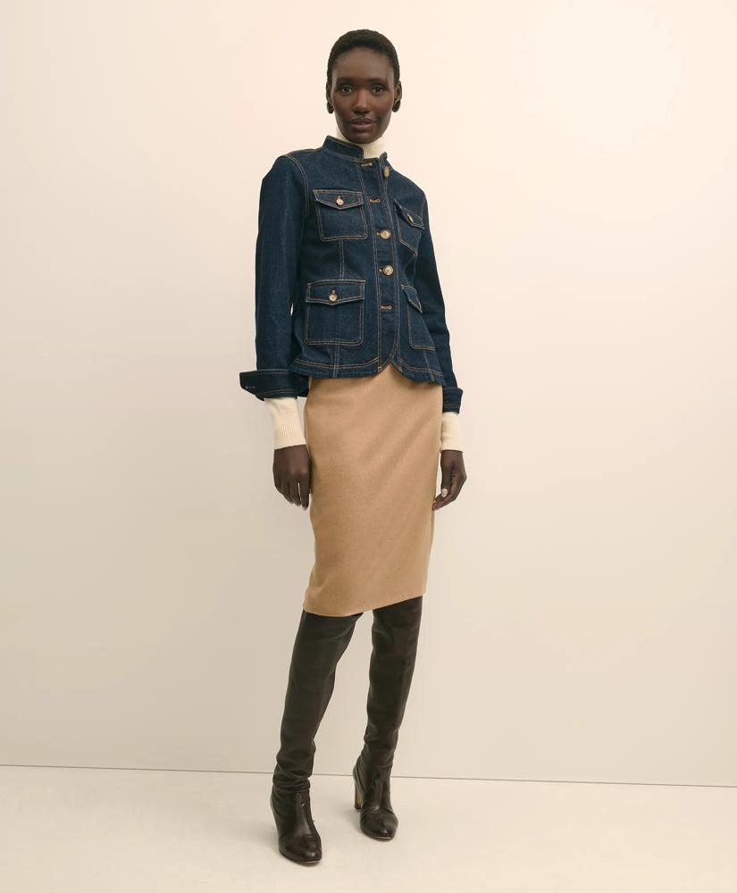 Camel Hair Pencil Skirt