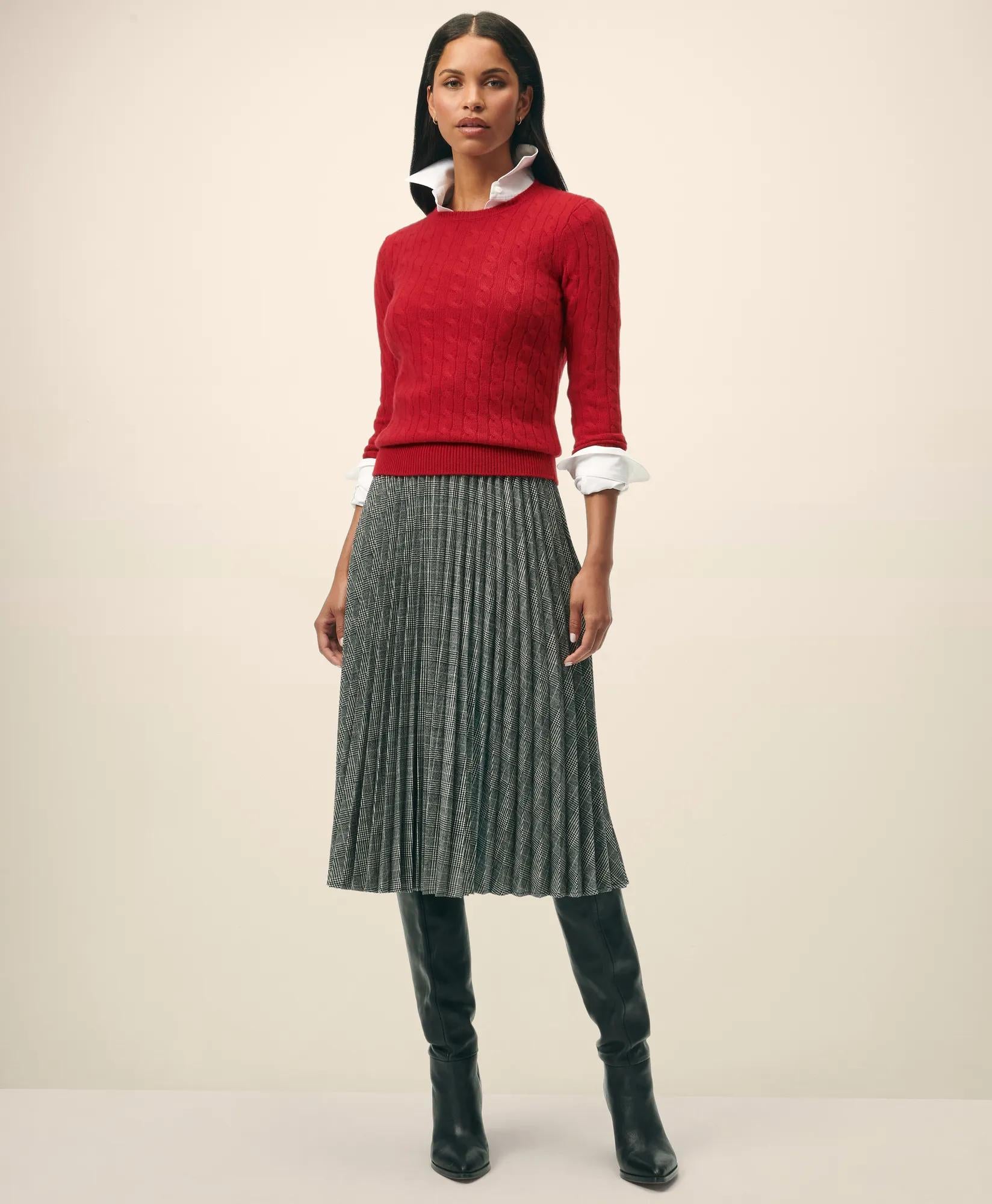 Cashmere Cable Crewneck Sweater
