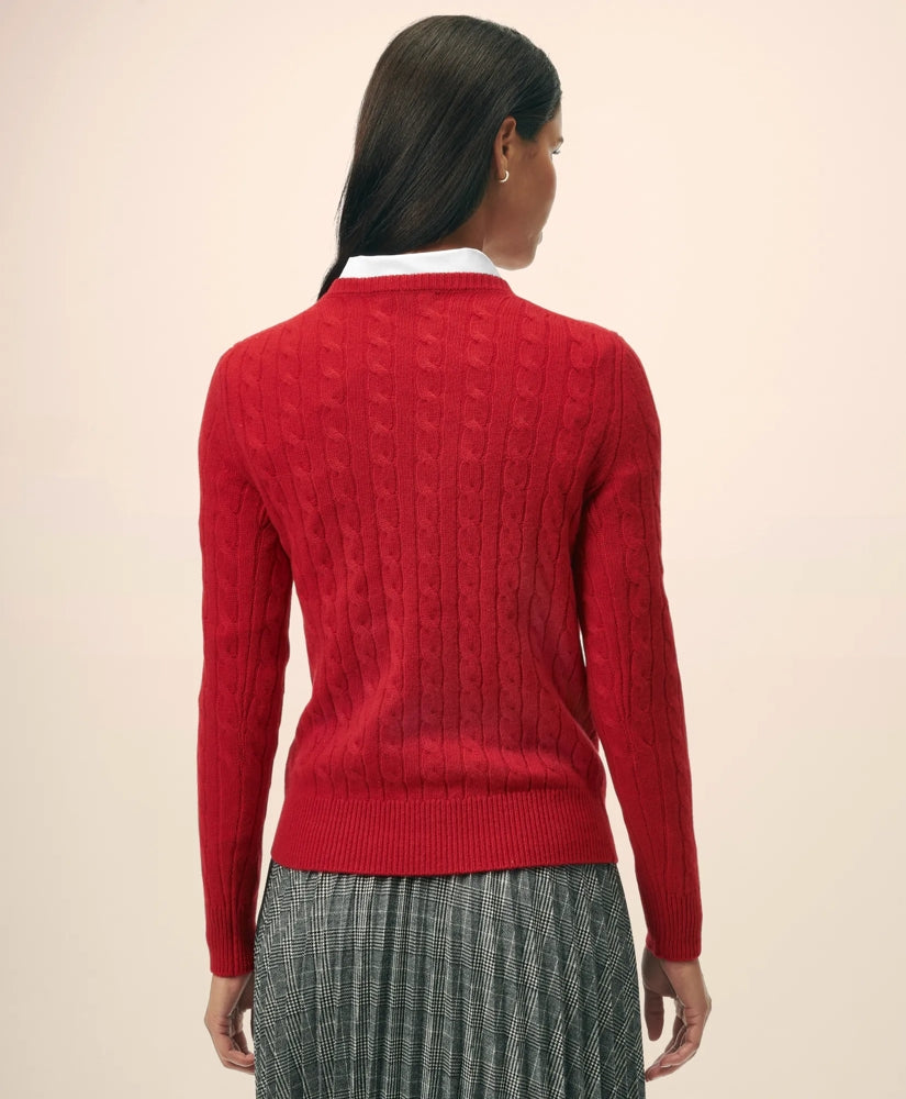 Cashmere Cable Crewneck Sweater