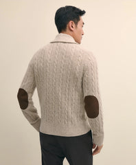 Cashmere Cable Knit Shawl-Collar Cardigan