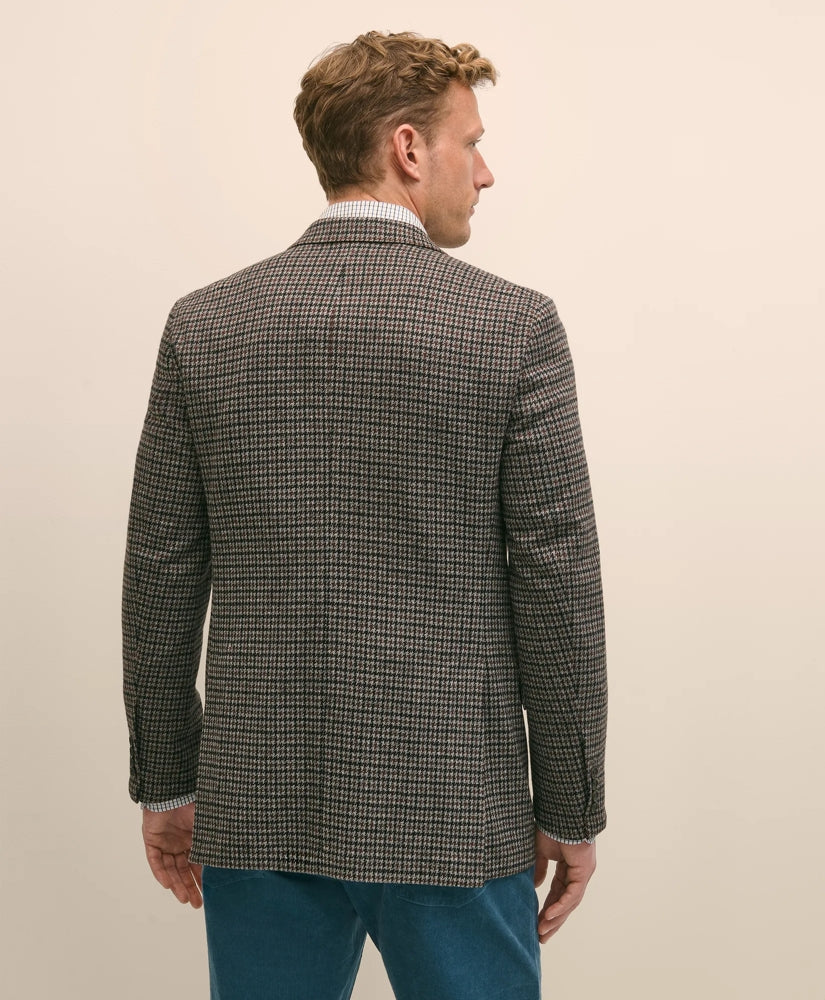 Classic Fit Cotton Wool Blend Knit Houndstooth Sport Coat