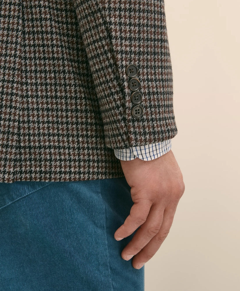 Classic Fit Cotton Wool Blend Knit Houndstooth Sport Coat