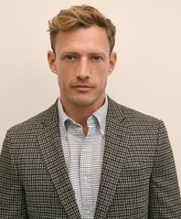 Classic Fit Cotton Wool Blend Knit Houndstooth Sport Coat