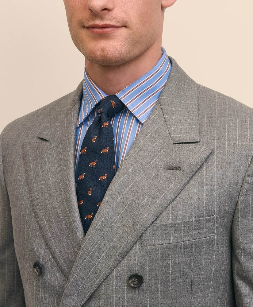 Classic Fit Double-Breasted Wool Pinstripe 1818 Suit