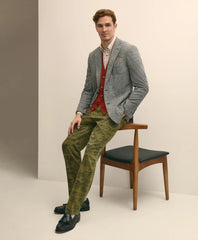 Classic Fit Herringbone Knit Sport Coat in Wool-Cotton