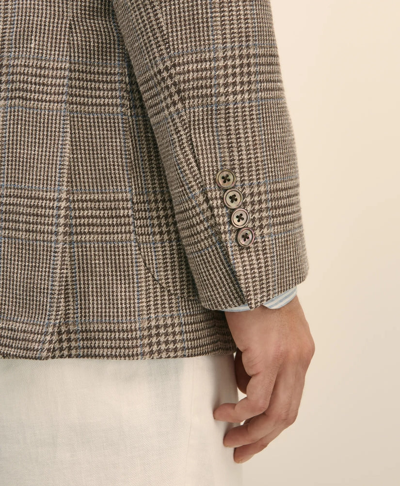 Classic Fit Linen-Silk-Cotton Check 1818 Sport Coat