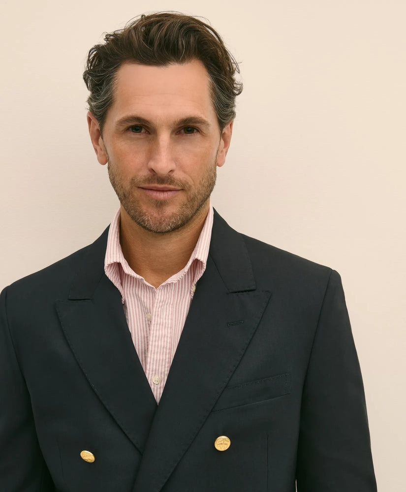 Classic Fit Stretch Wool Double-Breasted 1818 Blazer