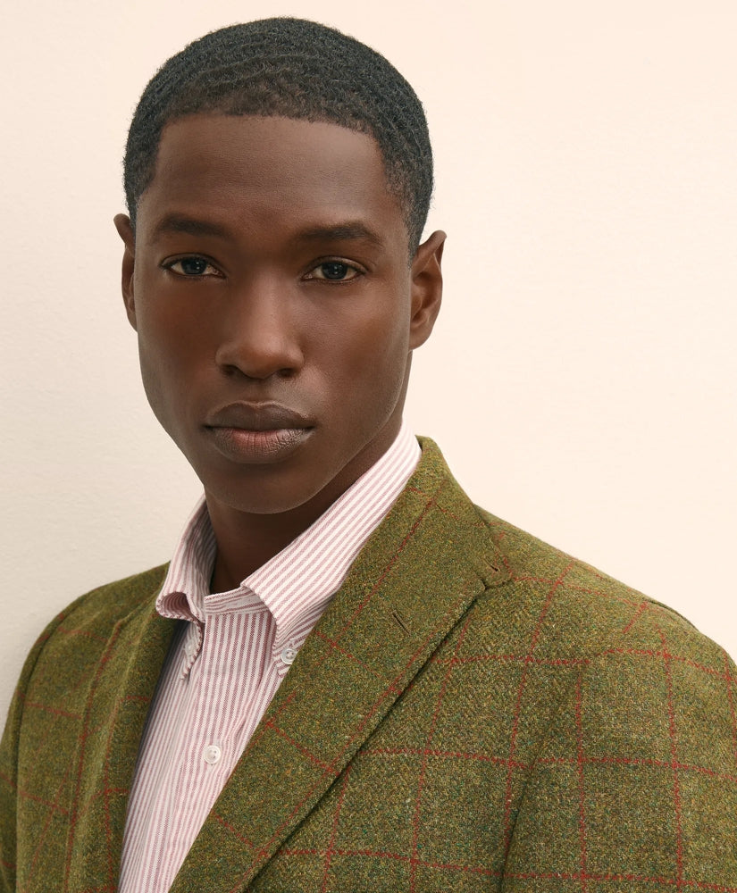 Classic Fit Wool-Cashmere Tweed Windowpane 1818 Sport Coat