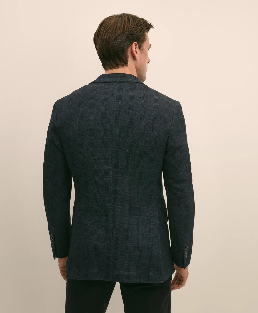 Classic Fit Wool Cotton Knit Check Sport Coat