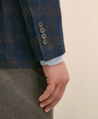 Classic Fit Wool-Cotton-Silk-Cashmere Hopsack Check Sport Coat
