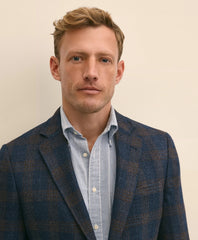 Classic Fit Wool-Cotton-Silk-Cashmere Hopsack Check Sport Coat