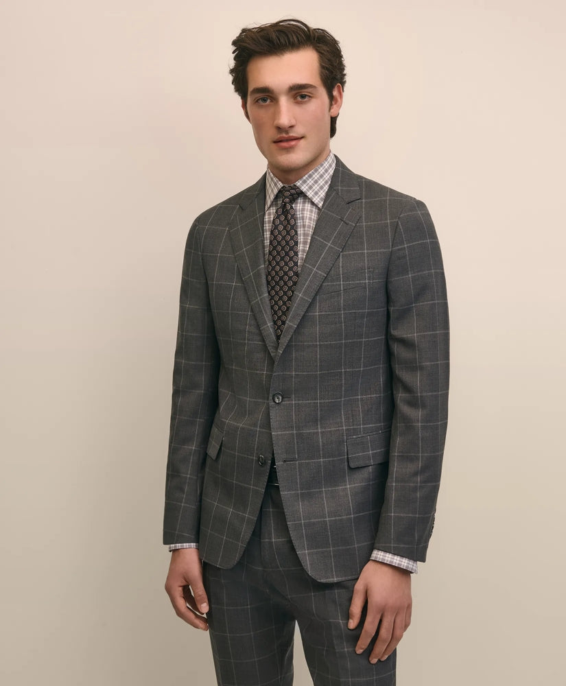Classic Fit Wool Windowpane 1818 Suit