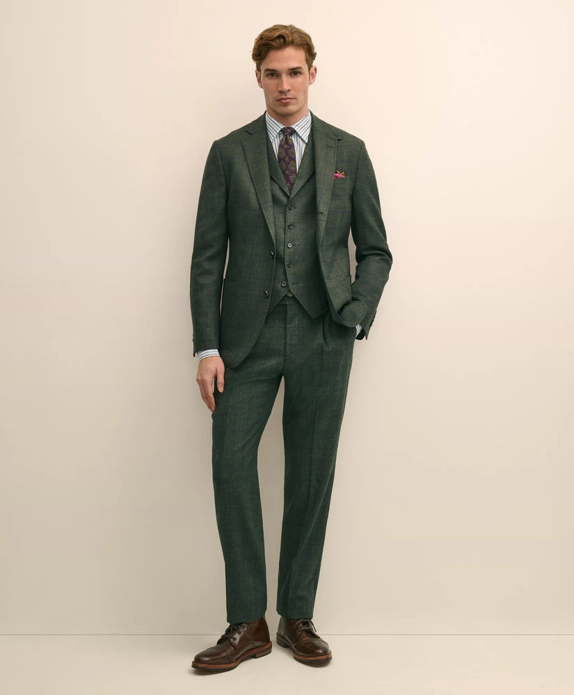 Classic Fit Wool Windowpane Suit Vest