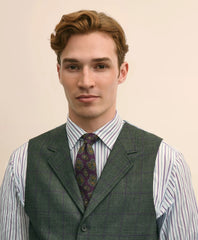 Classic Fit Wool Windowpane Suit Vest