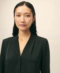 Concealed-Placket Blouse in Crepe