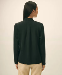 Concealed-Placket Blouse in Crepe
