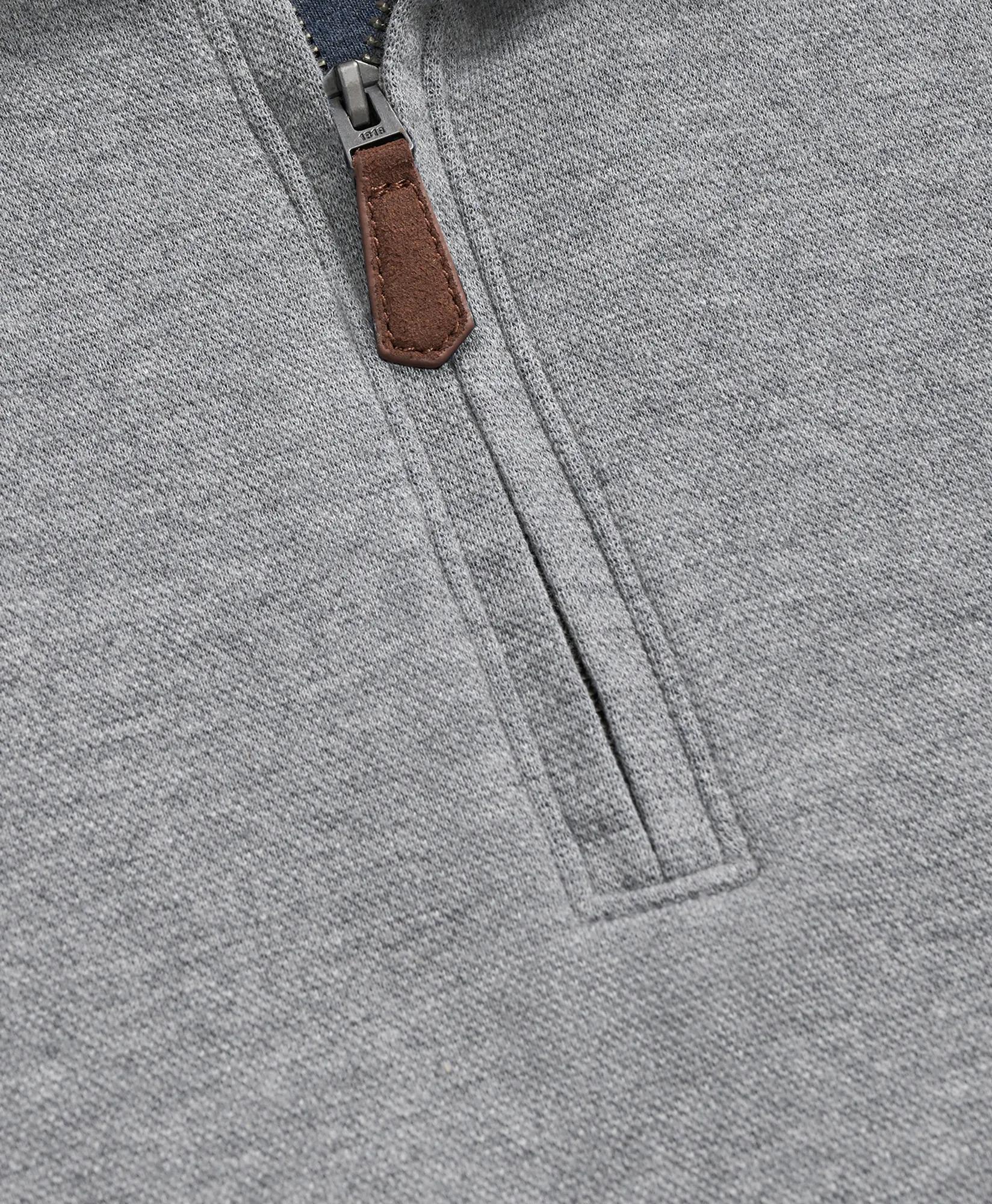 Cotton Blend Pique Quarter-Zip