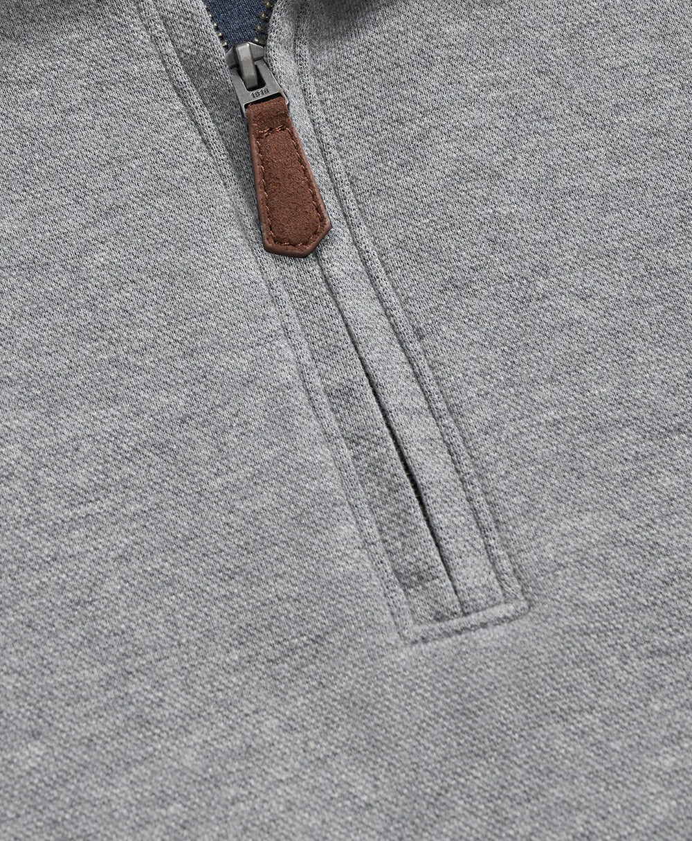 Cotton Blend Pique Quarter-Zip
