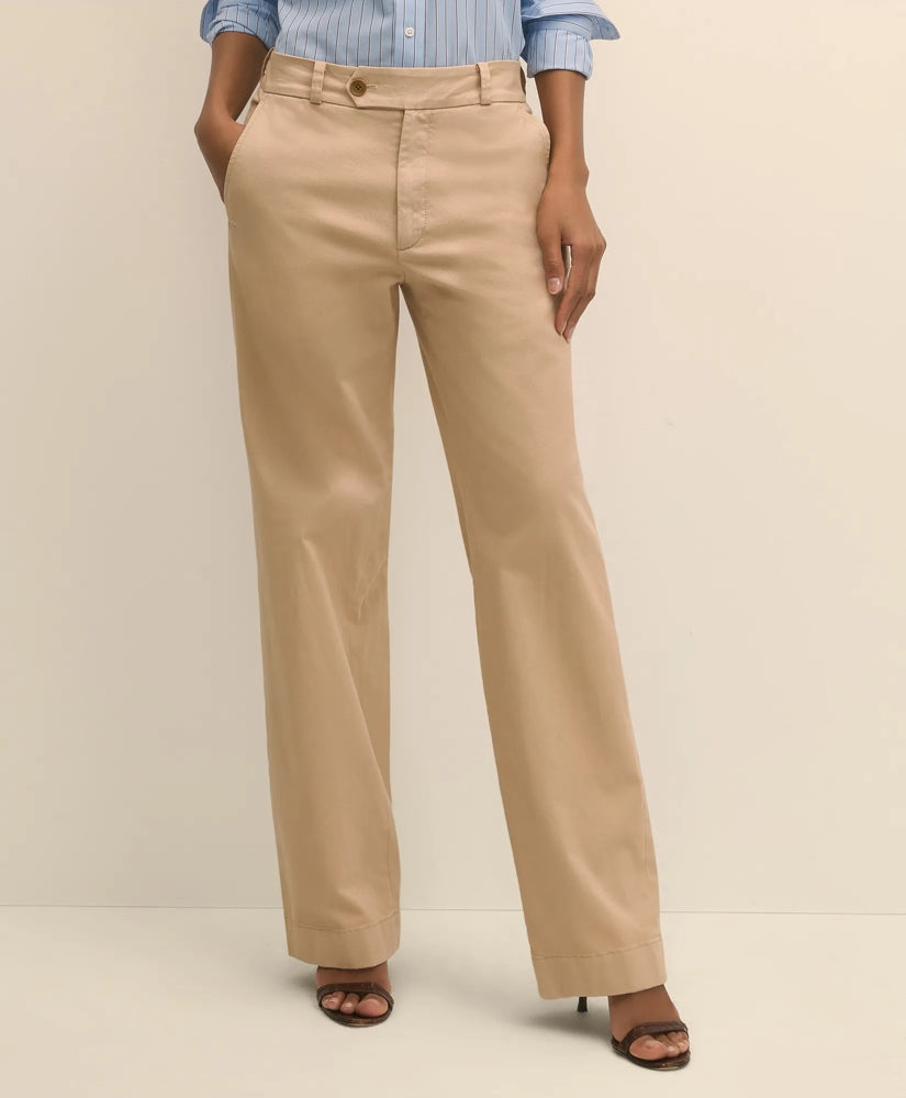 Cotton Blend Relaxed Chino Pants
